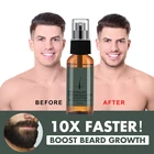 Спрей для роста бороды, 30 мл, жидкость для роста бороды, способствует быстрому росту бороды, утолщает, питает, увлажняет, уход за бородой для мужчин