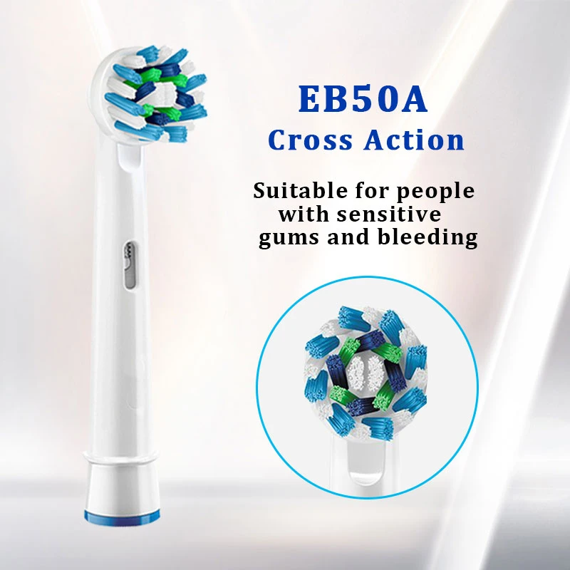 

Oral B Electric Toothbrush Heads Vitality Cross Action Advance Triumph 3D Excel For Oral B Brush Replaceable Heads Refills 4pcs