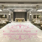 Съемные наклейки YOYOYU на свадьбу, танцевальный пол, персонализированное имя, наклейки для вечеринок, съемные монограммы J926