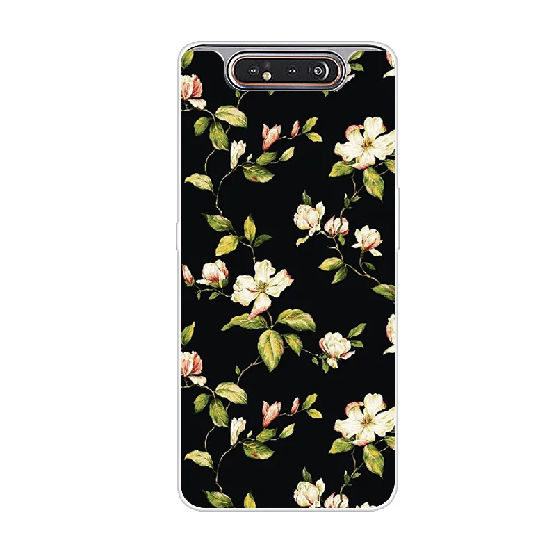Шоколад Чехол для телефона для samsung Galaxy A80, силиконовый чехол с цветком, мягкий ТПУ чехол для samsung A80 A 80, чехол, Модный чехол - Цвет: Шоколад