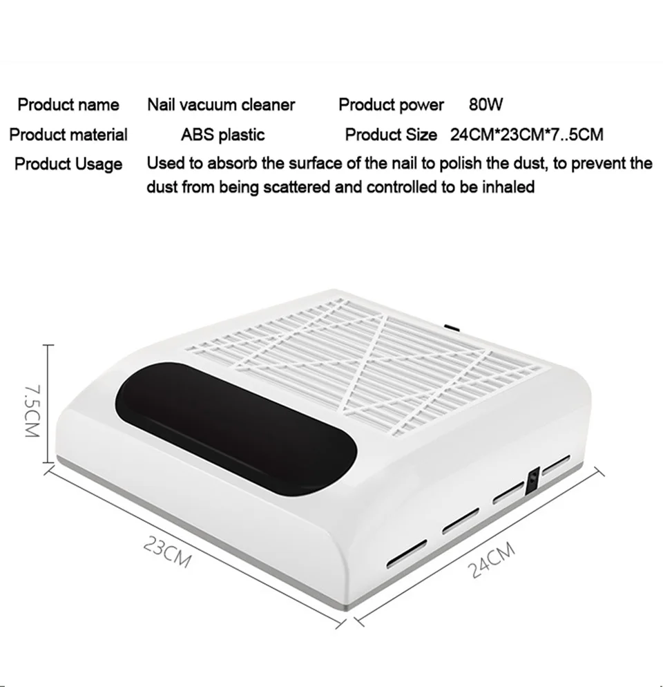 Kesinails 40 Вт/80 Вт мощный пылеуловитель для ногтей Вентилятор для ногтей дизайн салонный всасывающий пылесборник машина пылесос вентилятор