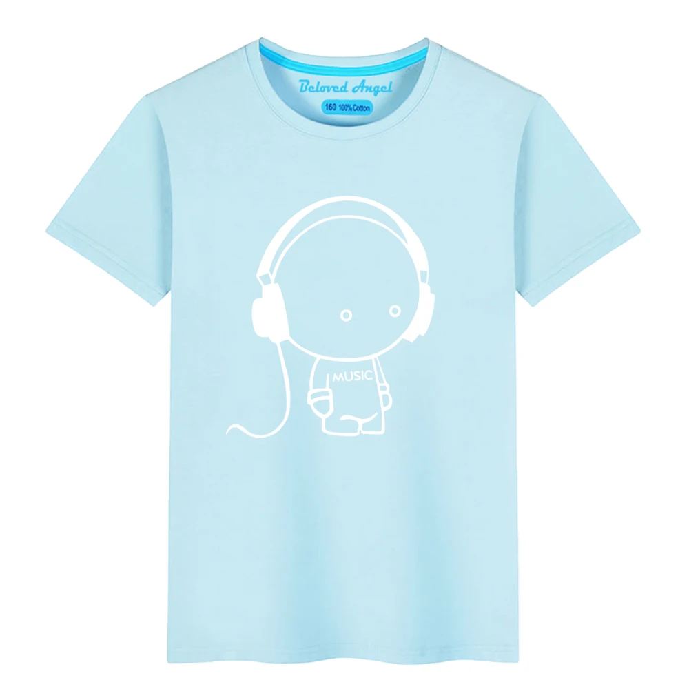 

Children Clothing Boys Girls T Shirts Summer Short Sleeve Tees Music Luminous Hip Hop Punk Rock T-shirt Kids Tops Round Neck