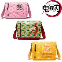 demon slayer backpack kamado tanjirou kimetsu no yaiba canvas printing cartoon shoulder bag travel cosplay accessories gifts