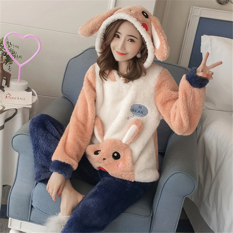 Высококачественный Пижамный костюм зимняя теплая дышащая ночная рубашка с