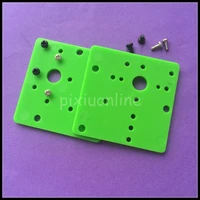 2pcslot green plastic square sheet 300310 micro dc motor base with screws diy model assemble parts j395y drop shipping