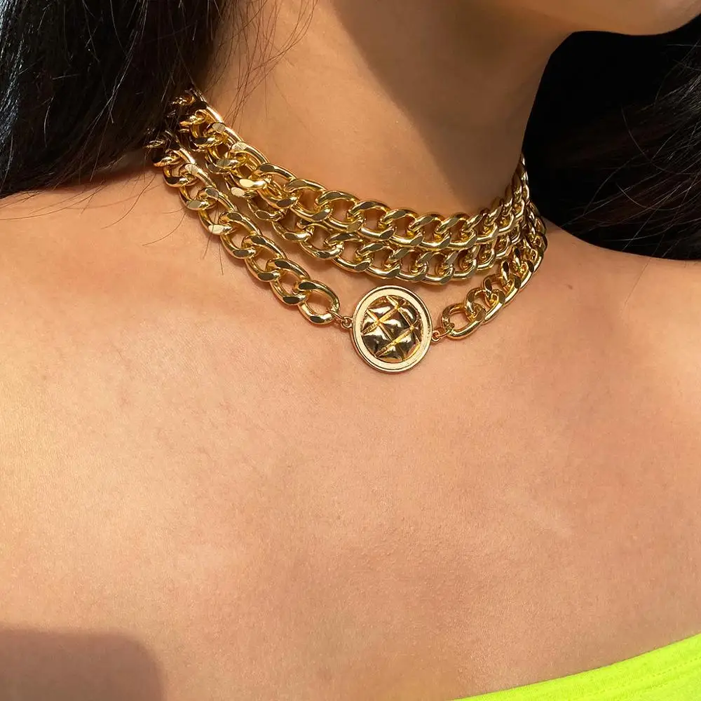 3 шт./компл. винтажное многослойное кубинское толстое ожерелье чокер на цепочке