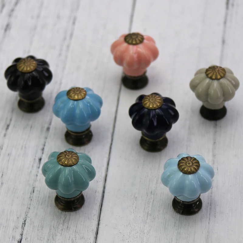 1 шт. маленькая тыквенная керамика детская ручка мебельная для кабинета ящика