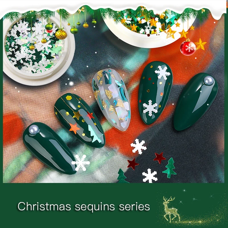 Christams Nail Decoration Art Design Sequins Snowflake Mix Glitter Spangle E1 | Красота и здоровье