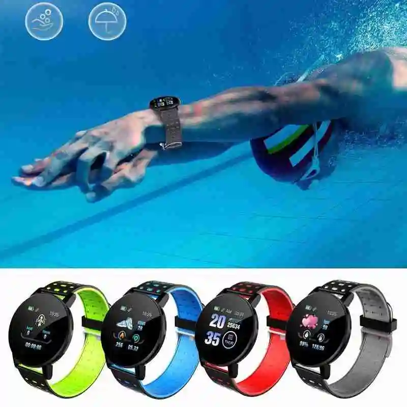 119Plus Smart Watch Heart Rate Wristband Sports Watches Band Smartwatch For Android IOS A2 IP67 Waterproof | Электроника
