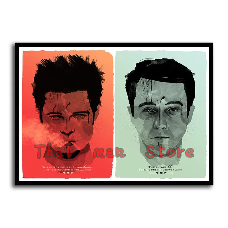 Fight Club  Posters white Kraft Paper Prints Wall Stickers Home Decoration Modern Style Art Brand 42X30cm images - 6