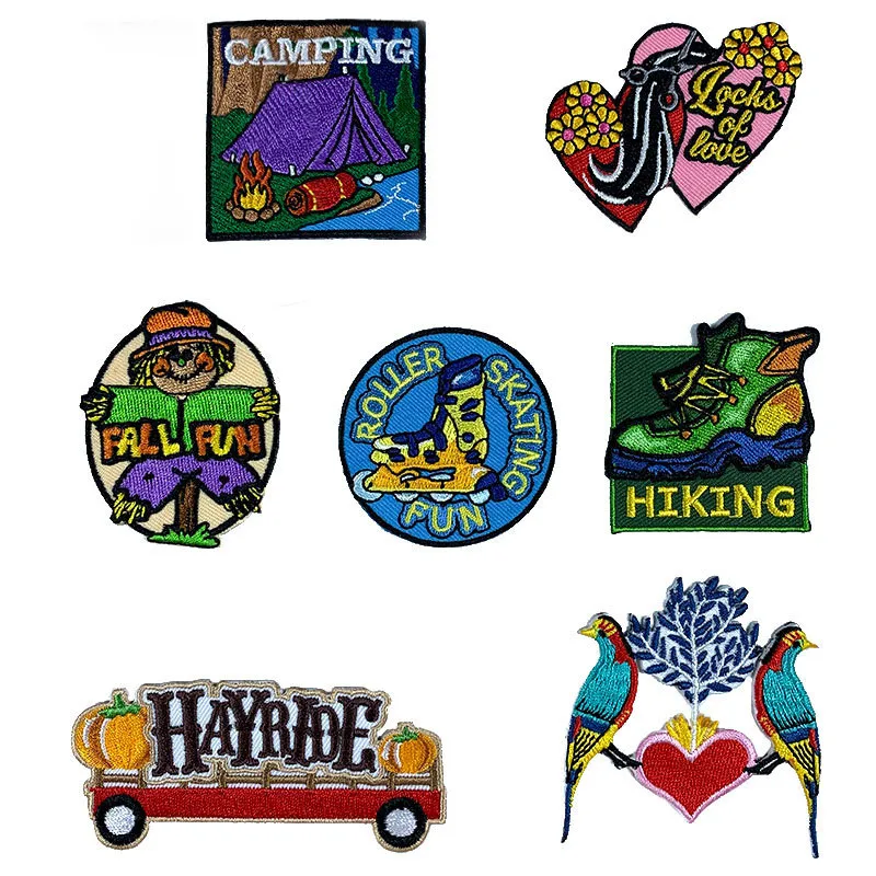 Патчи с цветами обувью птичьими буквами патчи утюгом для одежды полосатые значки