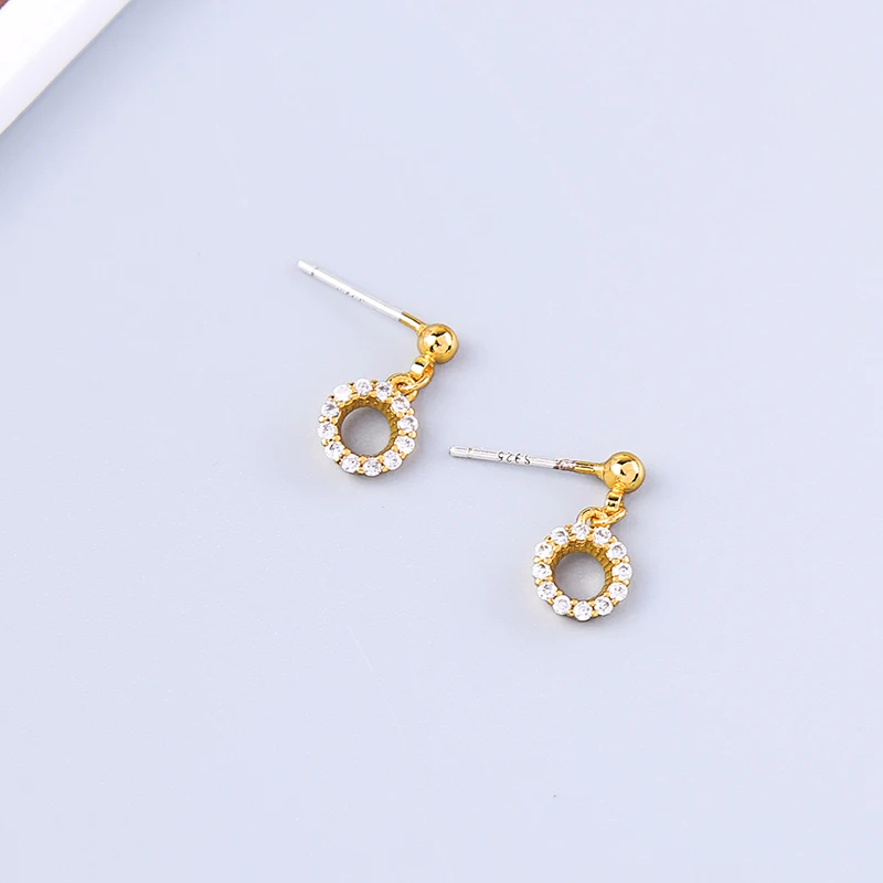 Romantic Drop Earring For Women Handmade Gold Color Zircon Round High Quality Wedding Date Gift Jewelry Accssory | Украшения и