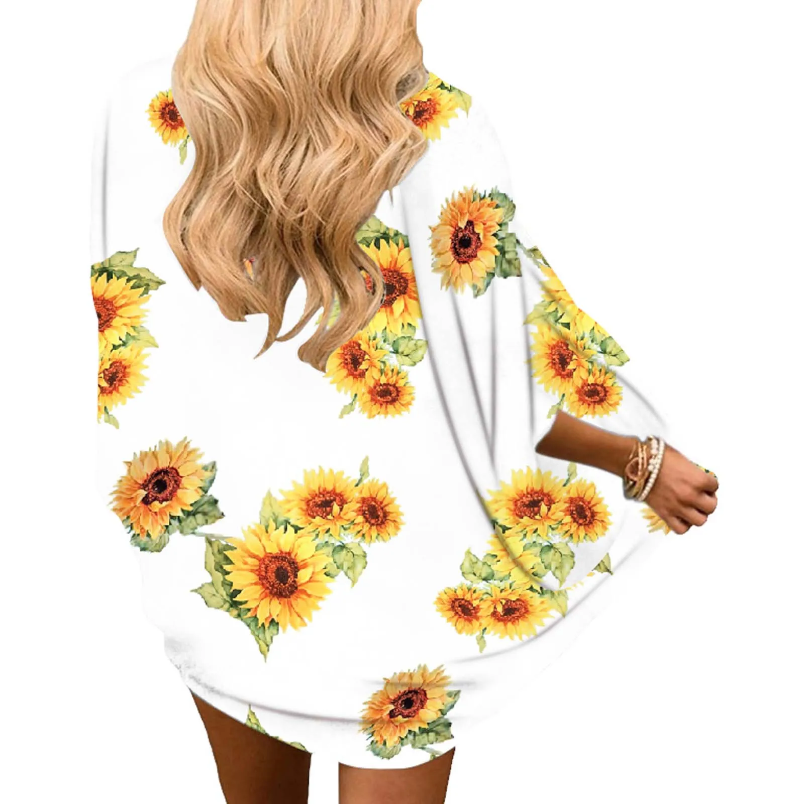 

2021 New Blue Women's Fashion Cover-ups Chiffon Printed Cardigan Loose Plus Size Beach Cover-ups Soft