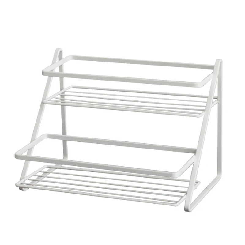 

Metal White Double layer Seasoning Bottle Storage Rack Seasoning Storage Rack Kitchen Organizer Storage