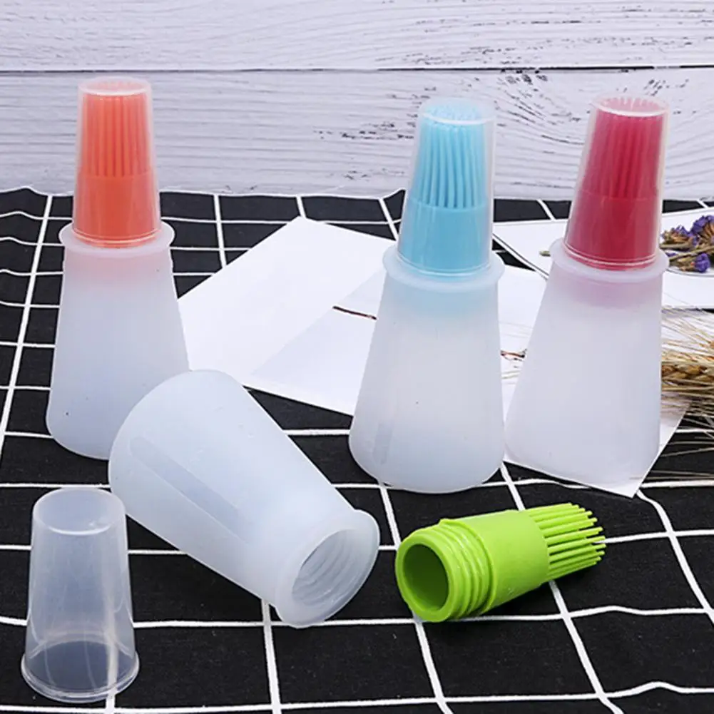 

Oil Bottle Brush Multi-use Heat-resistant Silicone Kitchen Oil Bottle Brush Non-Stick Baking Cake Brush BBQ Seasoning Oil Brush