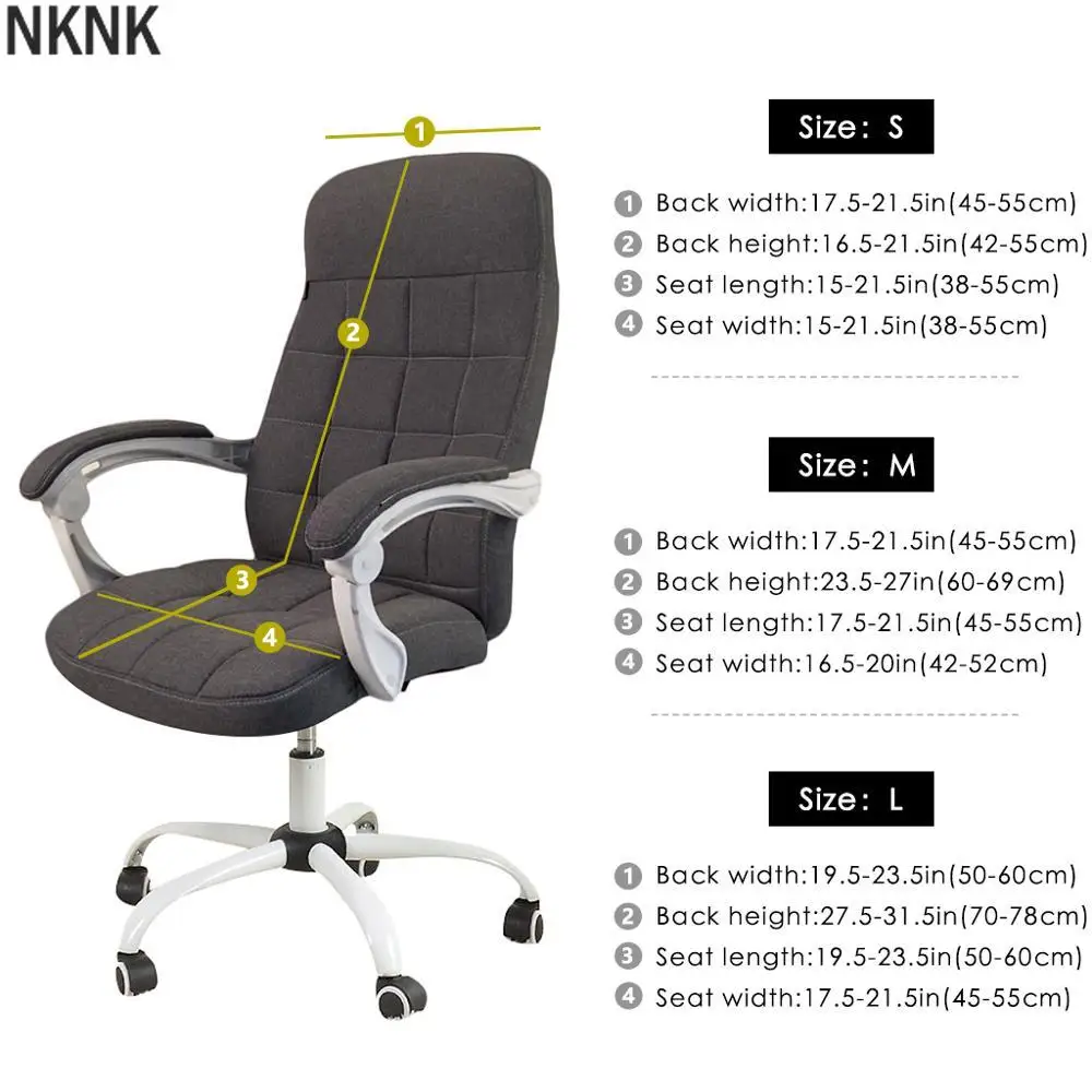 

Office Computer Anti-dirty Rotating Stretch Desk Seat Chair Cover Waterproof Elastic Chair Covers Removable Slipcovers M/L