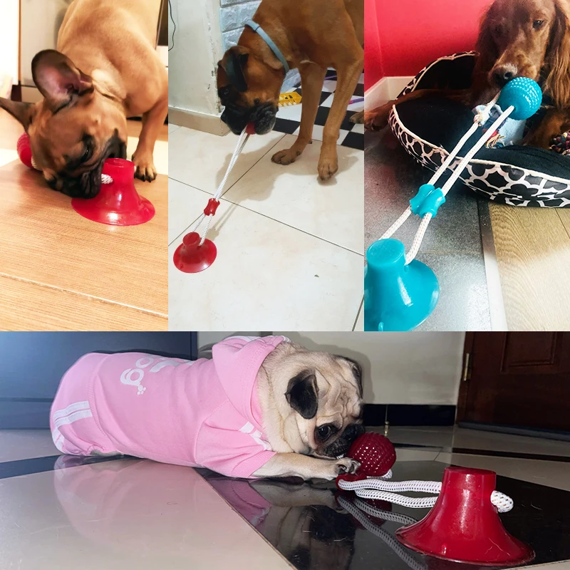 Dog Toys for Large Dogs Interactive Suction Cup TPR Balls Puppy Accessories Tooth Cleaning Chewing Supplies | Дом и сад