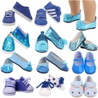 Обувь для куклы Blue Kitty, парусиновая обувь, кроссовки, подходит для американской куклы 18 дюймов и 43 см, для куклы новорожденного, аксессуары для одежды, игрушки для девочек, сделай сам