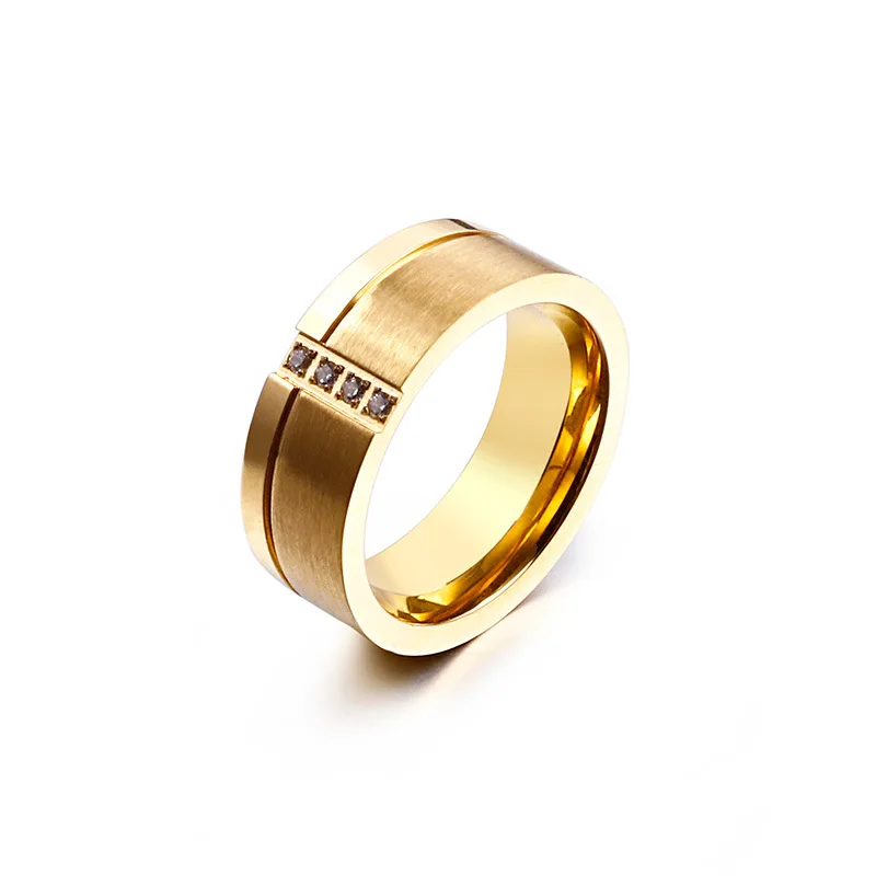 Каменные три цвета титановые стальные кольца для мужчин и женщин модные