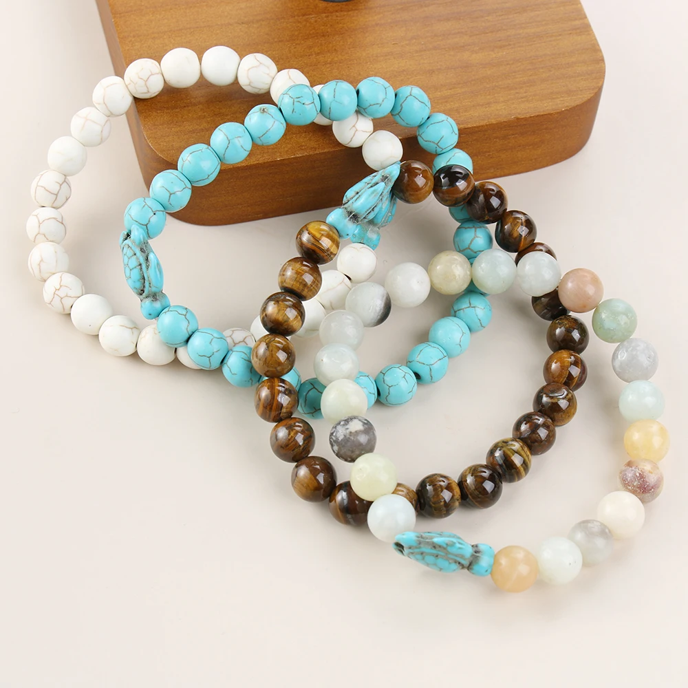 1 шт. модный унисекс пара натуральный камень бирюза бисер черепаха