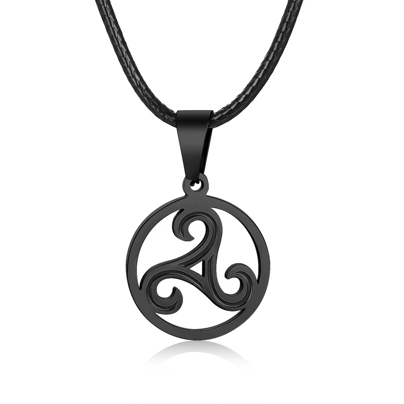 Pendant Necklace Серебряное ожерелье Triskelion с тройной спиральной подвеской, ожерелье из нержавеющей стали Bbc Renaissance, ювелирные изделия унисекс - Окраска металла: Pendant Necklace