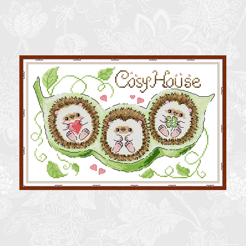 

Pea House DIY Handmade Cross-stitch Kits Printed on Canvas 14CT 11CT DMC Embroidery Needlework Cross Stitch Semi-finished Sets