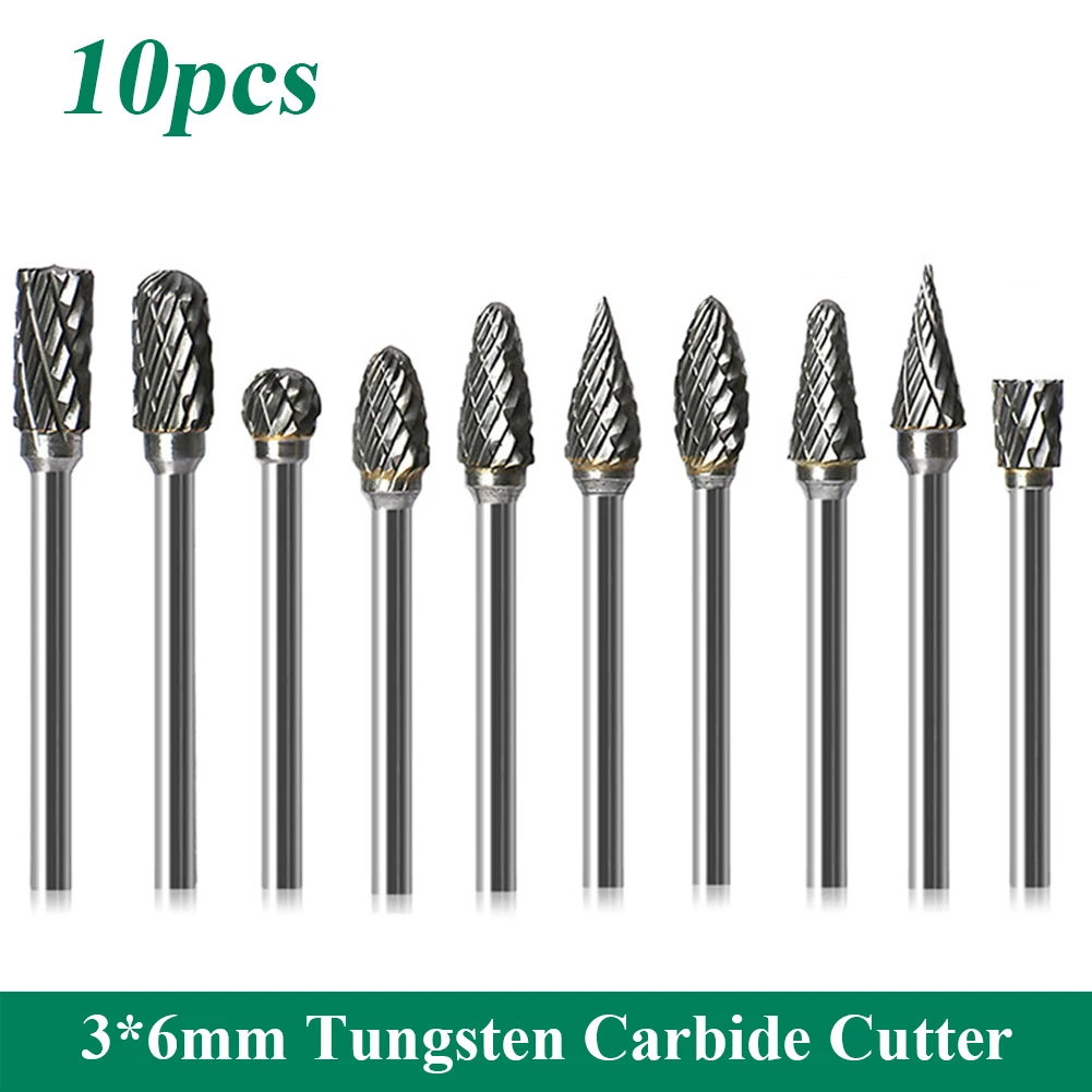 

Metal Drawing Tungsten Carbide Milling Cutter Rotary Tool Burr CNC Engraving Abrasive Tools Metalworking Milling Polishing 3*6mm