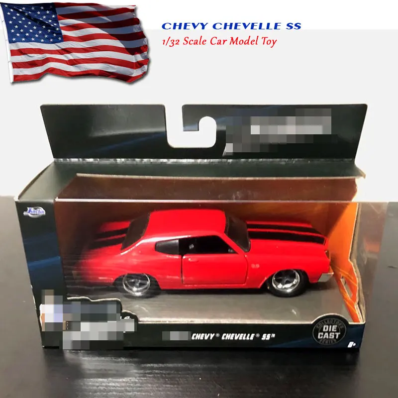 Chevy Chevelle SS JADA 1/32 масштаб Плимут GTX, тойота Супра, ниссан R34, Dodge зарядное устройство, HONDA S2000, Mitsubishi Eclipse литая металлическая модель автомобиля игрушка - Цвет: Chevy Chevelle SS