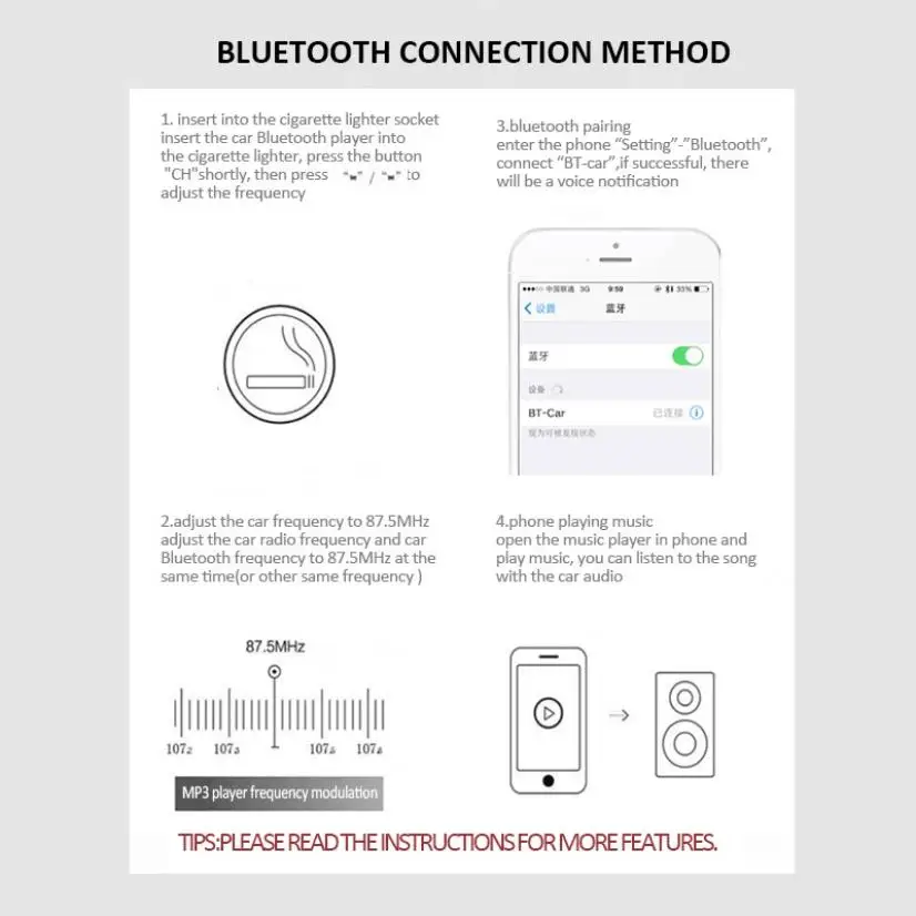 Handsfree transmisor fm bluetooth автомобильный комплект fm-радио Передатчик Автомобильный mp3 плеер USB зарядное устройство Быстрая зарядка мобильный телефон модулятор
