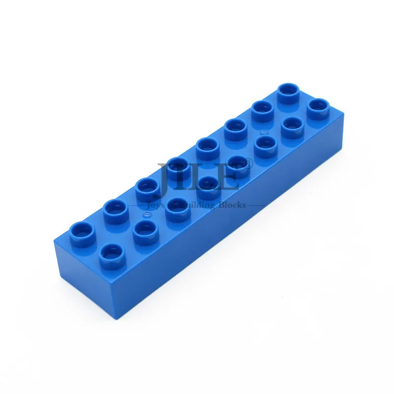 Синий Большие строительные блоки, кирпичи, Duploed Brick 2x8 4199, крупные частицы, сделай сам, креативные, совместимые со сборками, научно-технические игрушки - Цвет: Синий