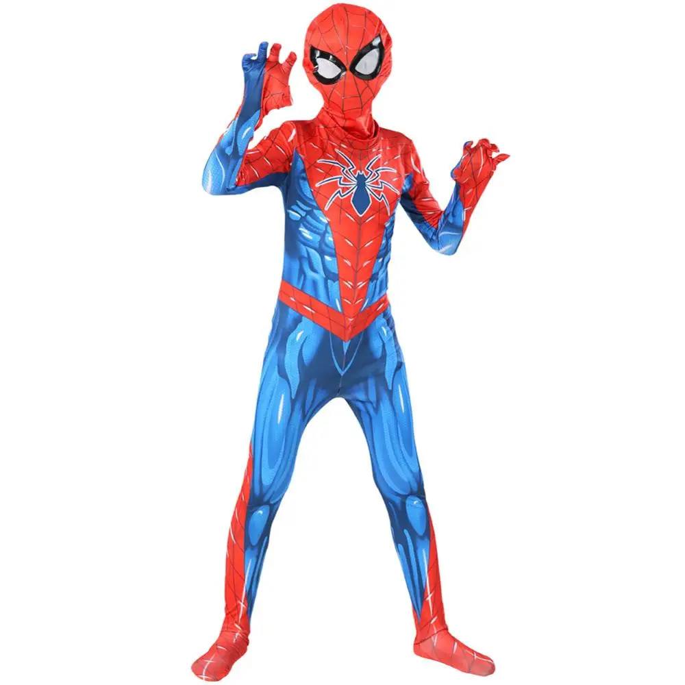Костюм красный костюм паука и мужчин для детей одежда сна костюмы зентай