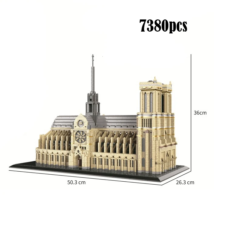 

Diamond Particle Assembly DIY Toy Pink Swan Lake Castle Thailand Grand Palace Big Ben World Famous Building Block for Gifts