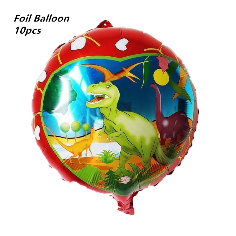 10pcs balloon Вечерние товары, 1 шт., для детей, динозавр, милый динозавр, тема, украшение, головной убор для дня рождения, герой, шляпа с эластичной лентой - Цвет: 10pcs balloon