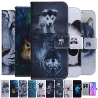 Case For Huawei Smart Plus 2019 2020 Honor Lite Pro Panda Dog tiger lion Book Leather Phone Cover