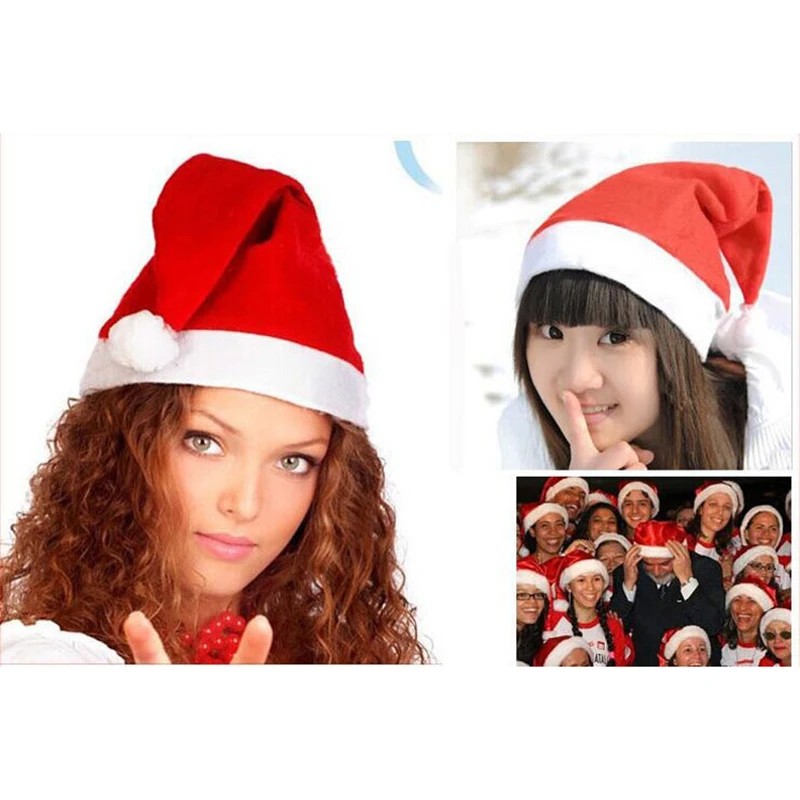 Новый Рождество красного цвета Классический Санта Шапки традиционные шапка