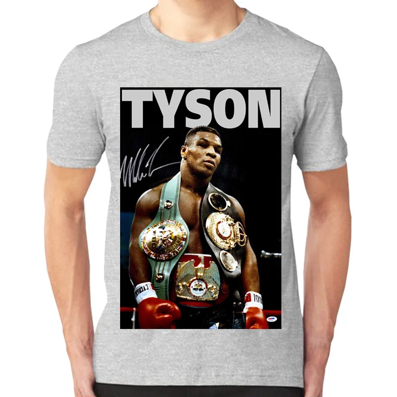 Боксер Mike Tyson Memorializes футболка для занятий боксом боксерская футболка с короткими рукавами унисекс - Цвет: Серый