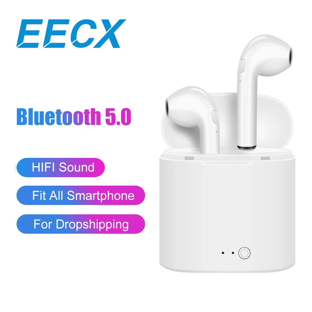 TWS беспроводные наушники Bluetooth наушники I7 спортивные наушники гарнитура i7s i7 с микрофоном для iPhone Xiaomi samsung huawei One Plus LG