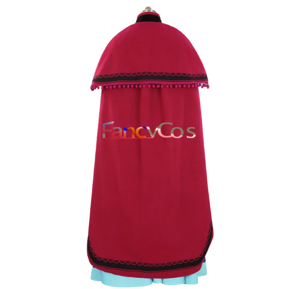 Костюм Анны на Хэллоуин розово-красный плащ косплей взрослая Эльза платье
