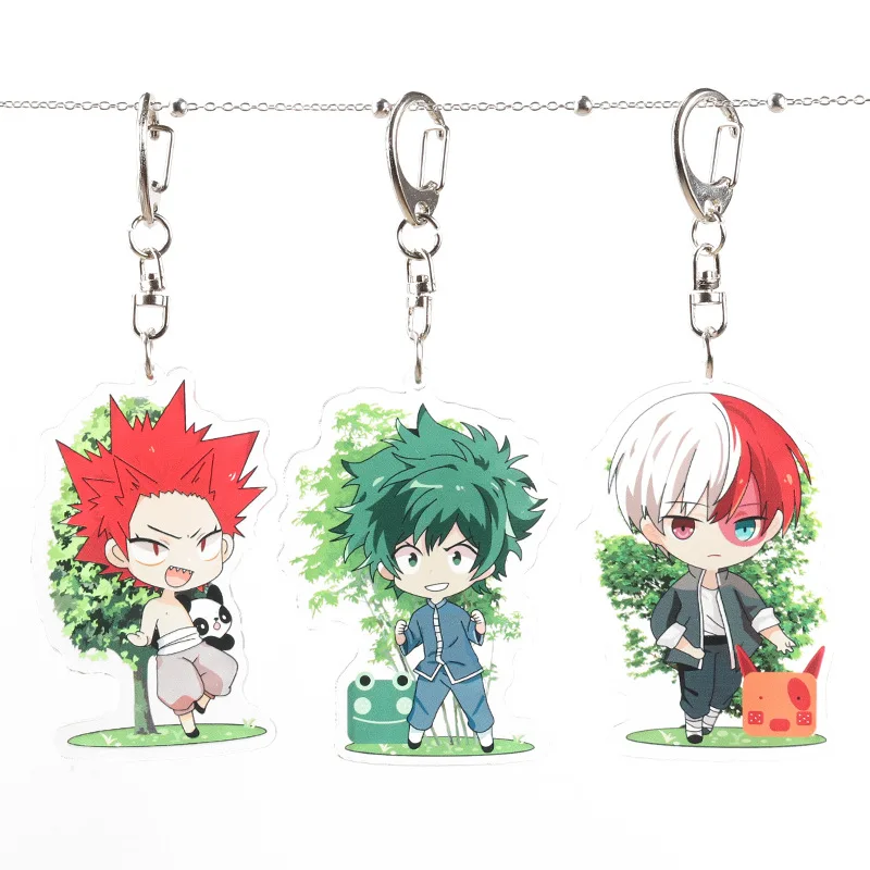 My Hero Academy брелок с ластиком Todoroki Shoto Bakugou Katsuki Kirishima Eijiro Midoriya izku мультяшный акриловый брелок
