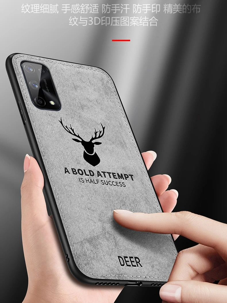 

For OPPO Realme 7 Pro Case Luxury Soft STPU+Hard fabric Deer Protective Back Cover Case for oppo realme 7 7PRO 7i realme7 shell