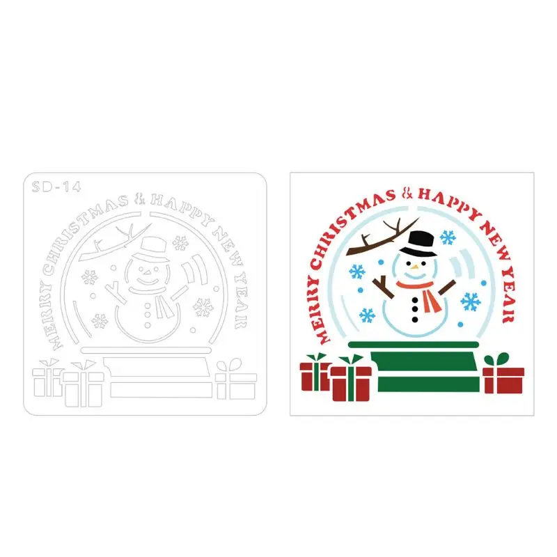 

24-Pack (6x6 Inch) Christmas Stencils Painting and Drawing Stencil Template for Wood Slice Gift Card Floor Wall Tile Wood Burnin