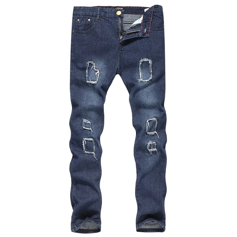 Новые плиссированные маленькие прямые мужские джинсы для внешней