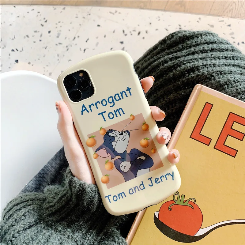 Чехол для iPhone 11 Pro Max чехол телефона с мультяшным Томом котом и Jerry Mouse мягкий из ТПУ