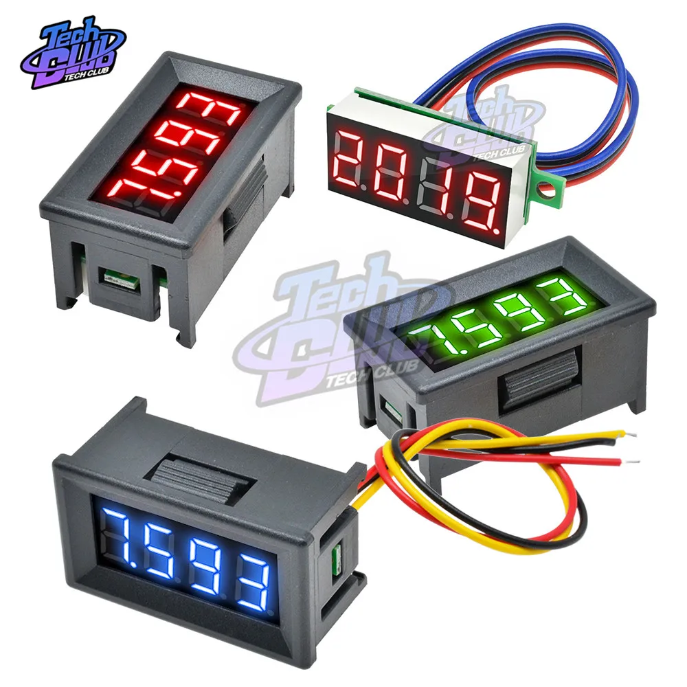 DC 0V-100V Digital Voltmeter 0.36 inch 3 Wire 4 Bit Precisio