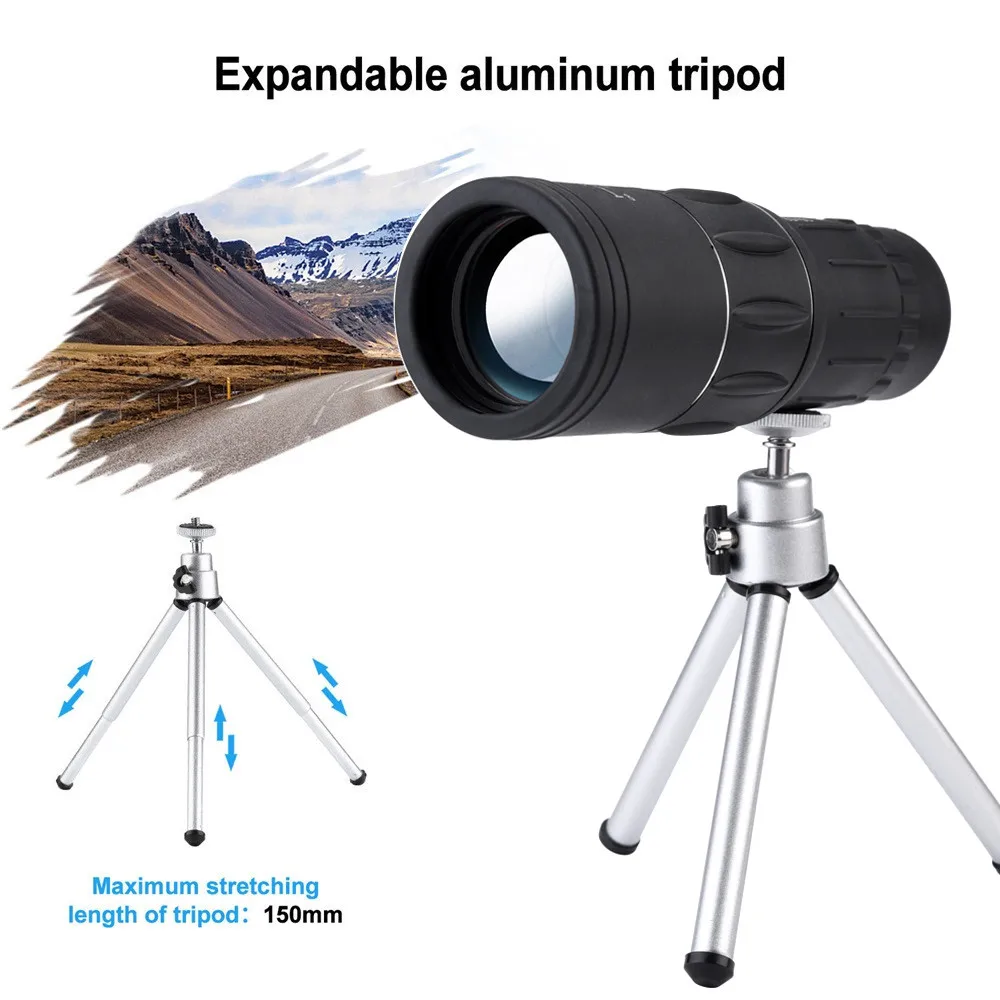 Оптический зум 16X52 HD объектив монокулярный телескоп + штатив зажим для