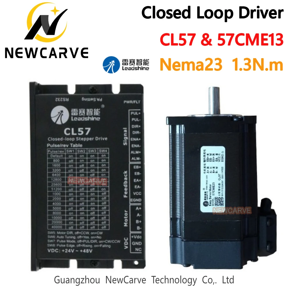 

Nema23 1.3NM Closed Loop Hybrid Servo Driver Kit Leadshine CL57and 57CME13 Stepper Motor Drive 57mm NEWCARVE
