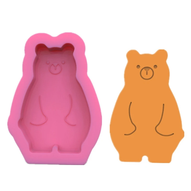 

L5YA Bear Candle Epoxy Resin Mold Aromatherapy Plaster Soap Casting Silicone Mould DIY Crafts Home Decorations Ornaments Making