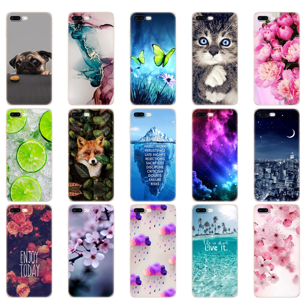 For iphone 7 8 Case Silicon Soft TPU Back Phone Cover For Apple iPhone 7 8 plus Case Etui Bumper Protective Coque Painting Shell