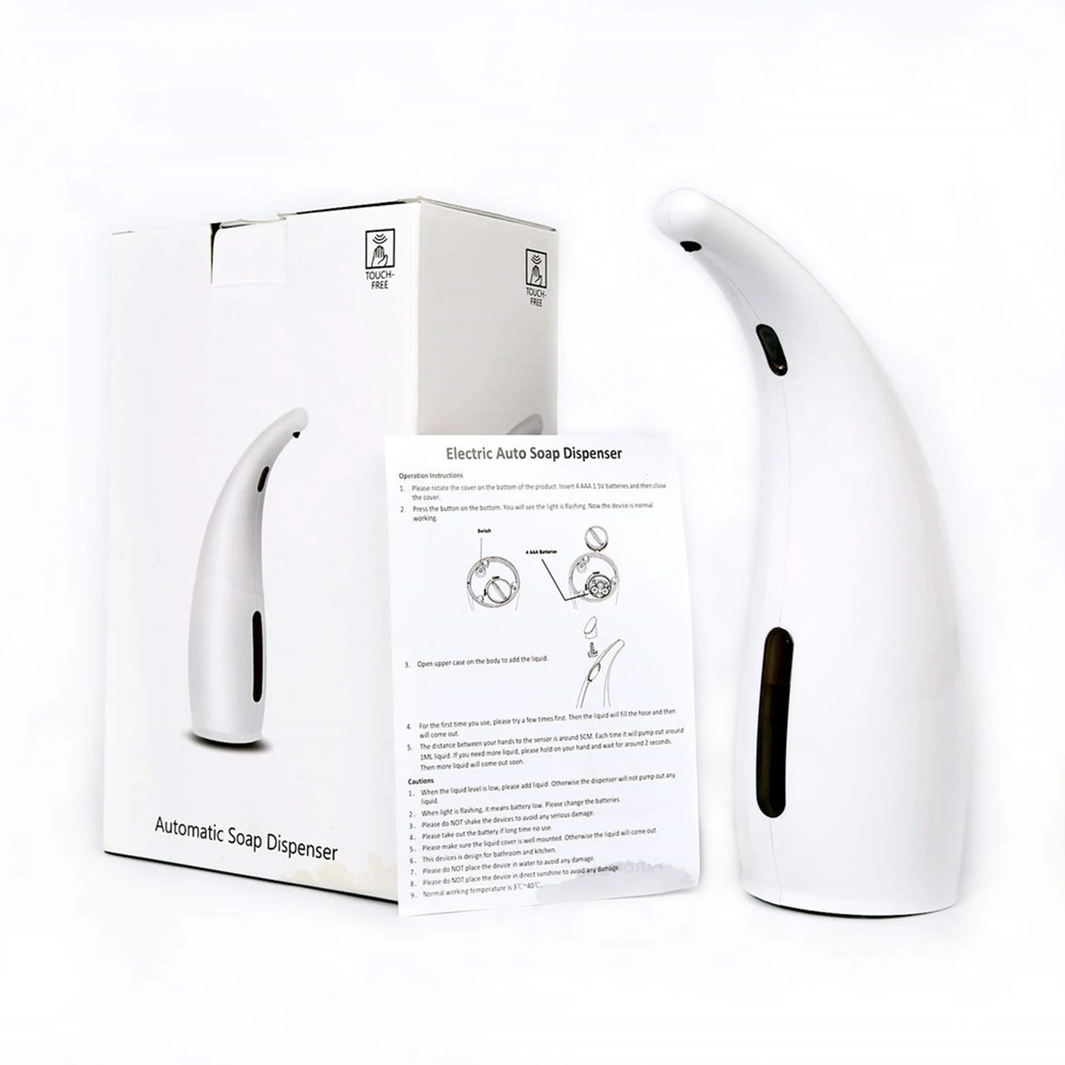 

Infrared Hand-free Touchless Soap Dispenser 300mL Automatic Soap Dispenser Dish Liquid Lotion Gel Shampoo Chamber 300mL