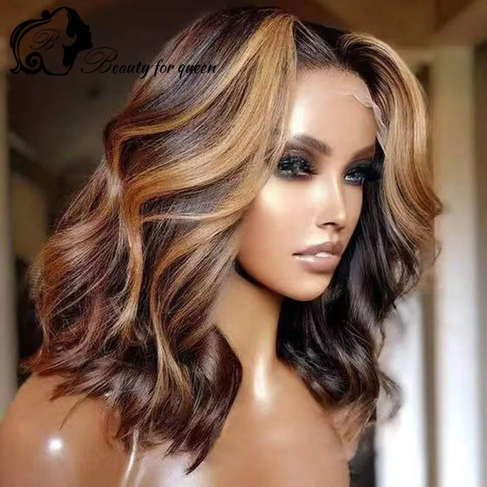 

Lace Front Human Hair Wigs For Women HD Transparent Lace Frontal Wigs With Bleached Knot 180% Remy Brazilian Hair Front Lace Wig